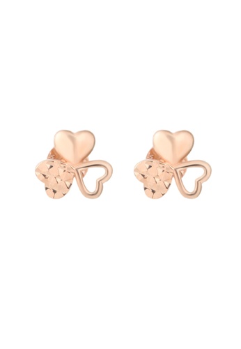 TOMEI TOMEI Three Leaves Clover Earrings, Rose Gold 750 (WQ12-DS) AC9ACACAE242AAGS_1