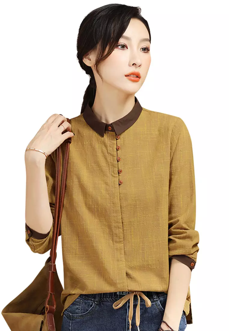 Girls yellow long sleeve shirt cheap