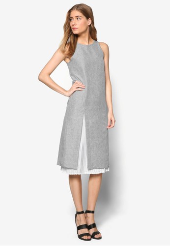 Evon Front Pleated Slit Casual Dress, 服飾esprit 折扣, 夏日洋裝