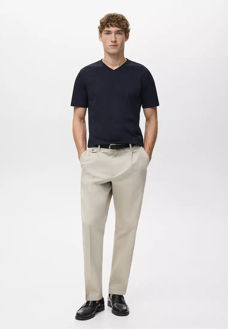 100% Cotton Slim-Fit V-Neck T-Shirt