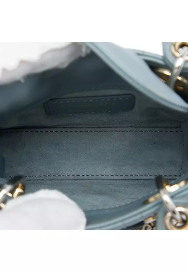 Pre-Loved Dior Micro Lambskin Cannage Lady Dior