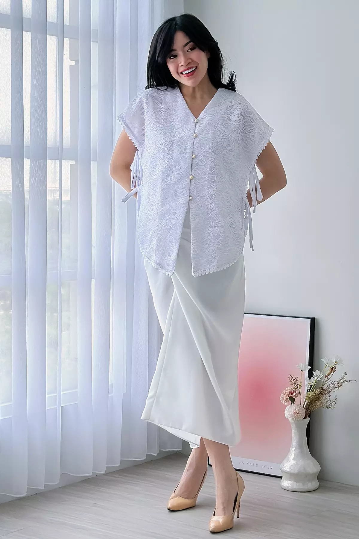 Andhika Plain White Sarong Rok Lilit Putih
