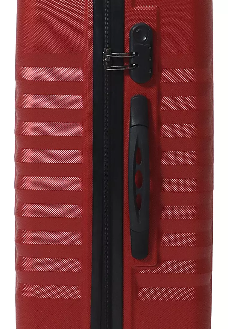 Isvara Tas Koper One Set Unisex Large Compartment Suitcase Number Code Locking Material Fiber ABS ORIGINAL - Maroon