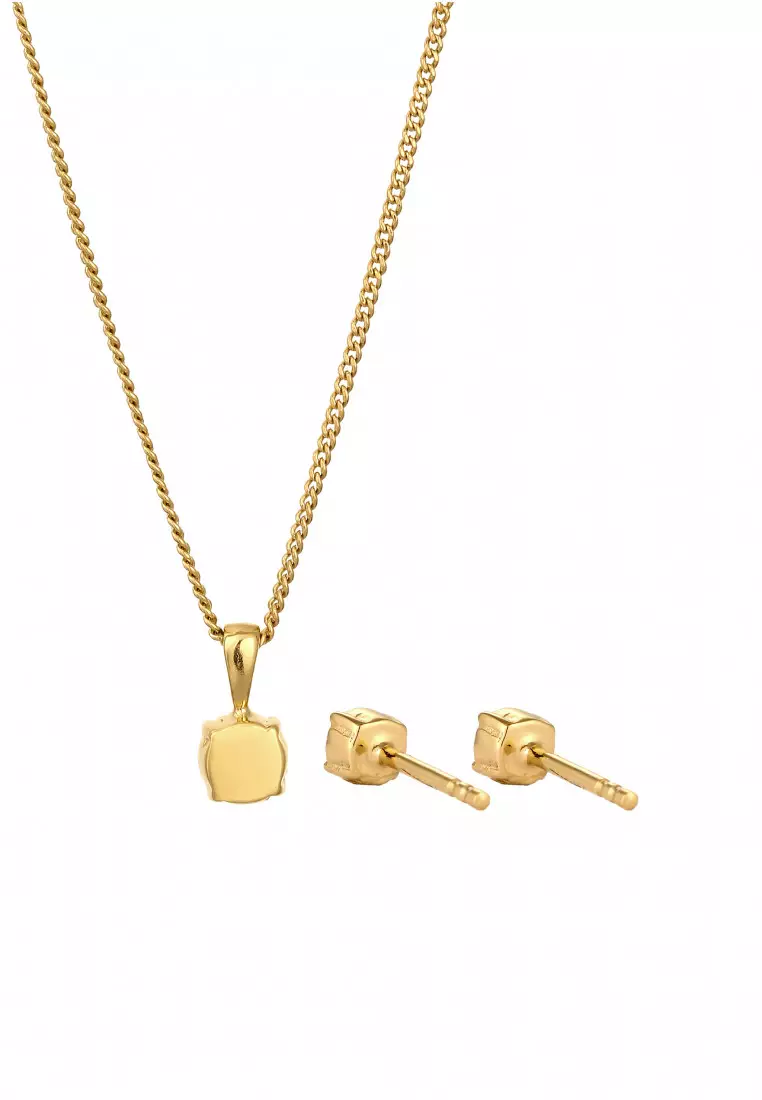 Set Perhiasan Perak 925 Wanita Rose Gold Plated Embellished with Crystal by Swarovski®