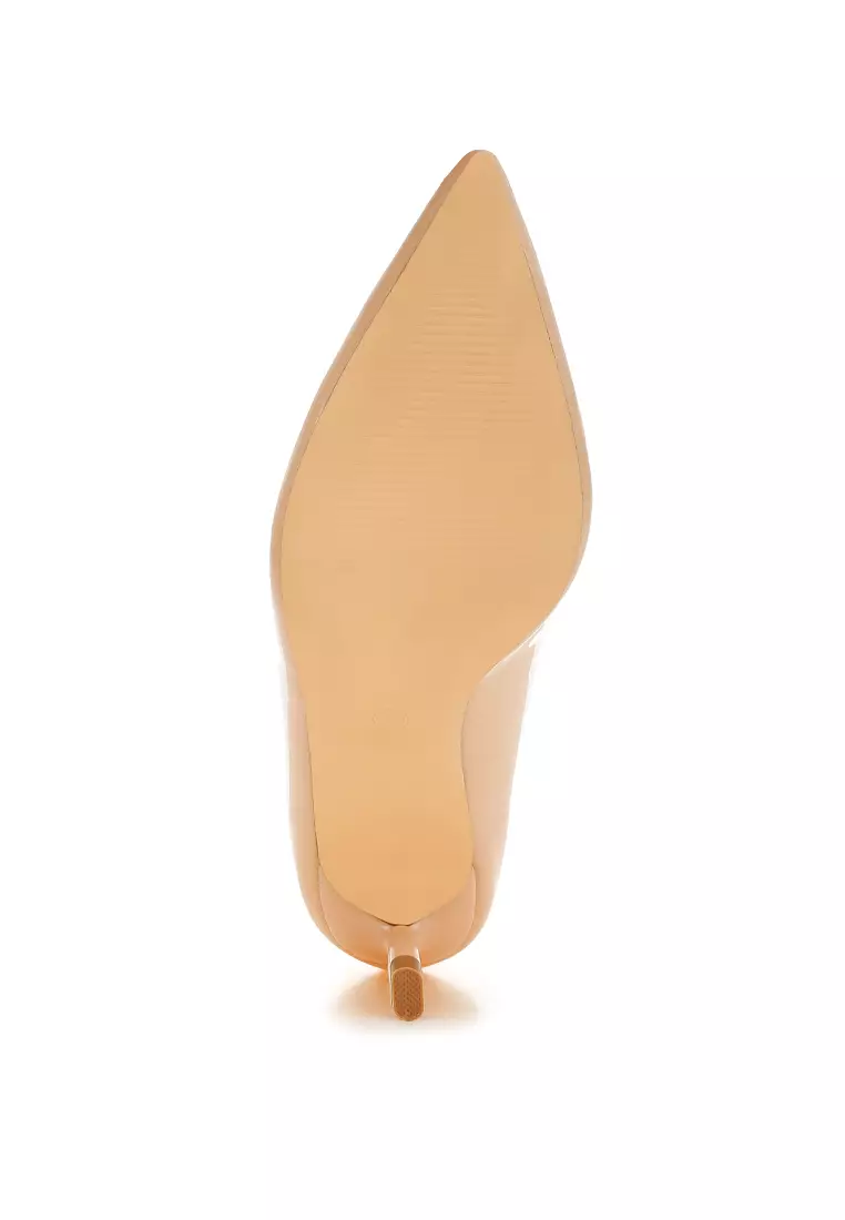 Pointed Toe Fantasy Heel Pumps in Beige