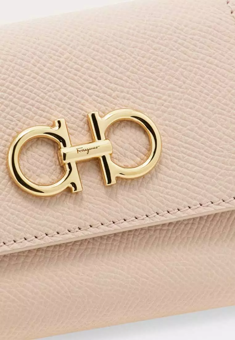 Buy Salvatore Ferragamo Calf Leather Trifold Wallet Ballet 785174 2025