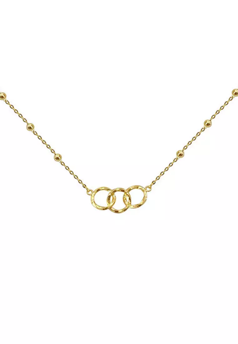 Three interlocking clearance rings necklace