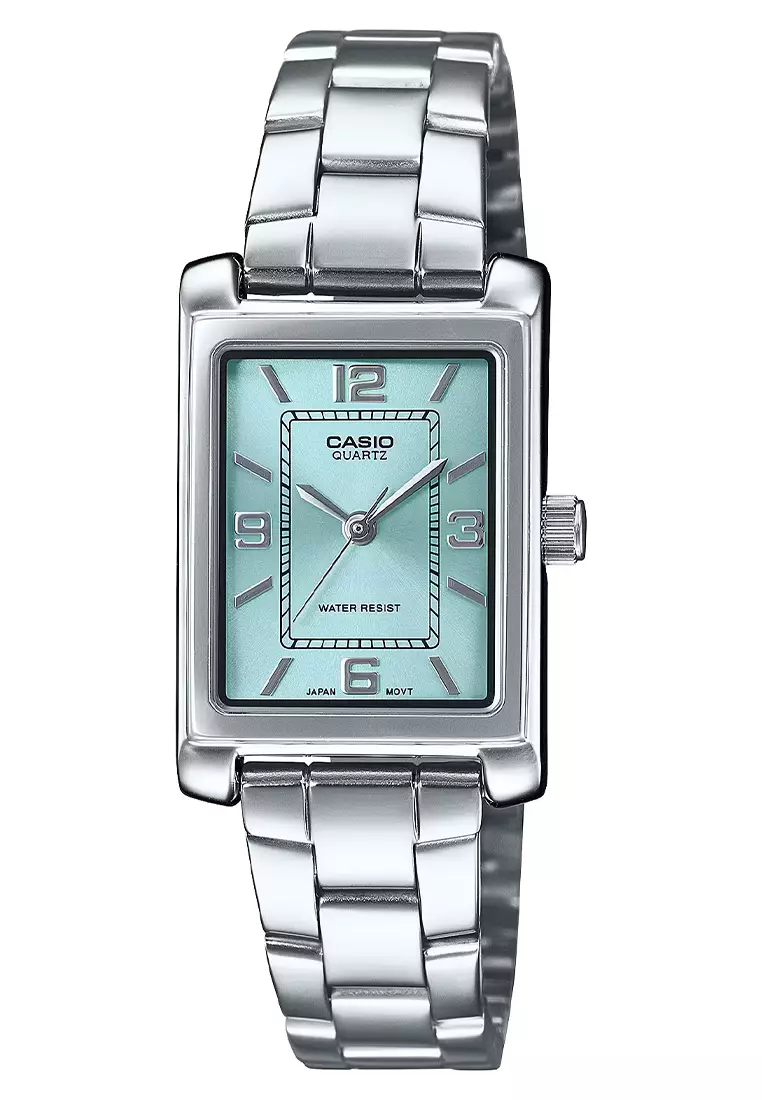 Casio LTP-1234DD-2A - Jam Tangan Analog Wanita - Silver Stainless Case Blue Dial