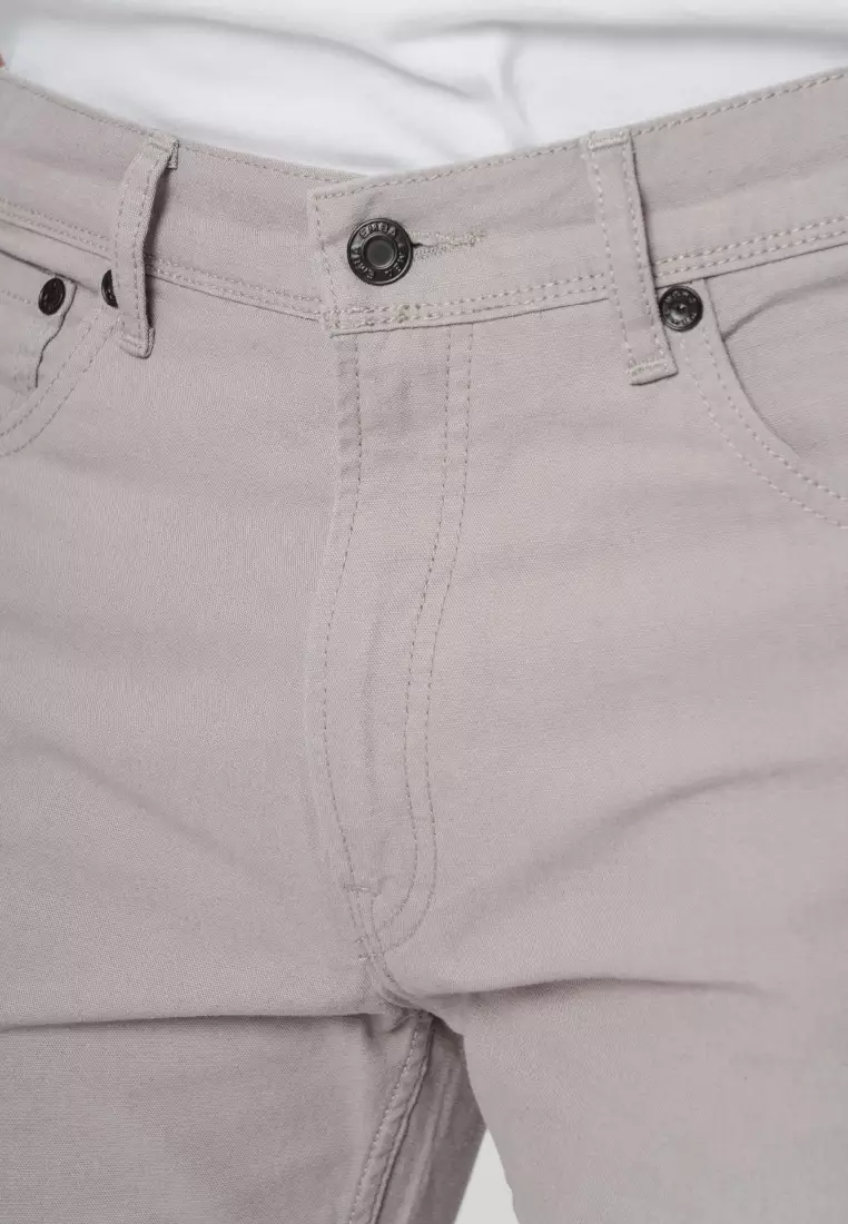 EMBA DENIM - Celana Panjang Pria Regular Fit Non Stretch Material Kanvas (Normal Size) Warna Frost Grey - BS08.1