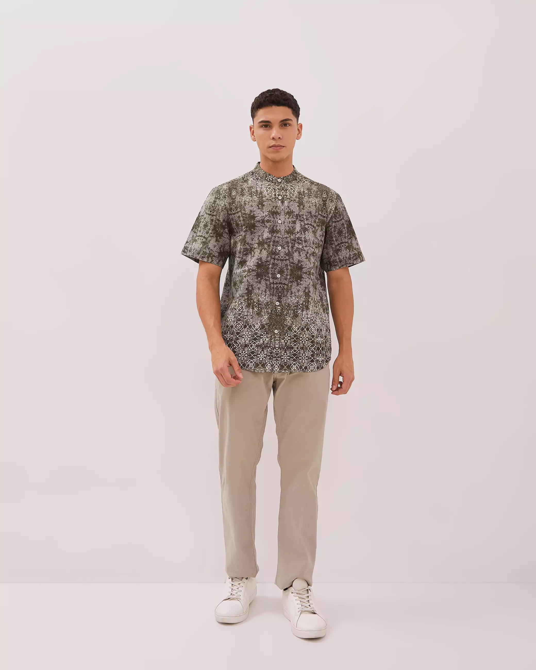 AMK Kemeja Koko Pria Lengan Pendek KK Sabyah Ss Olive