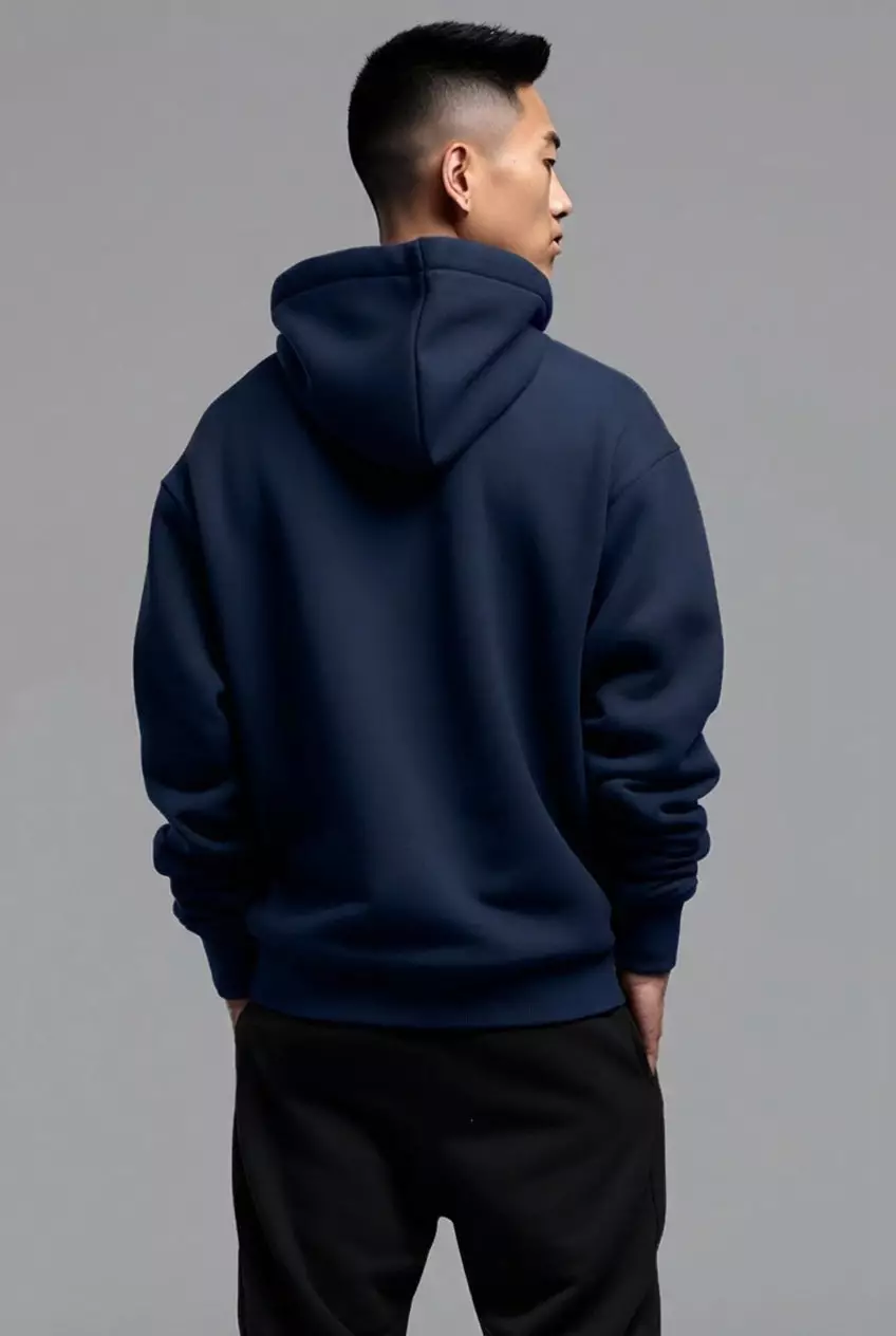 THIRDDAY Hoodie Pria Premium ScubaLux Gak Panas "katakana aja" navy MOB30