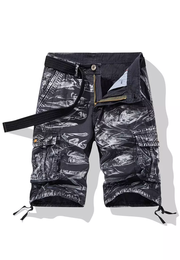 Mens grey camo cargo shorts sales