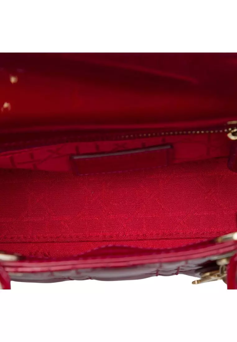Pre-Loved Dior Mini Patent Cannage Lady Dior
