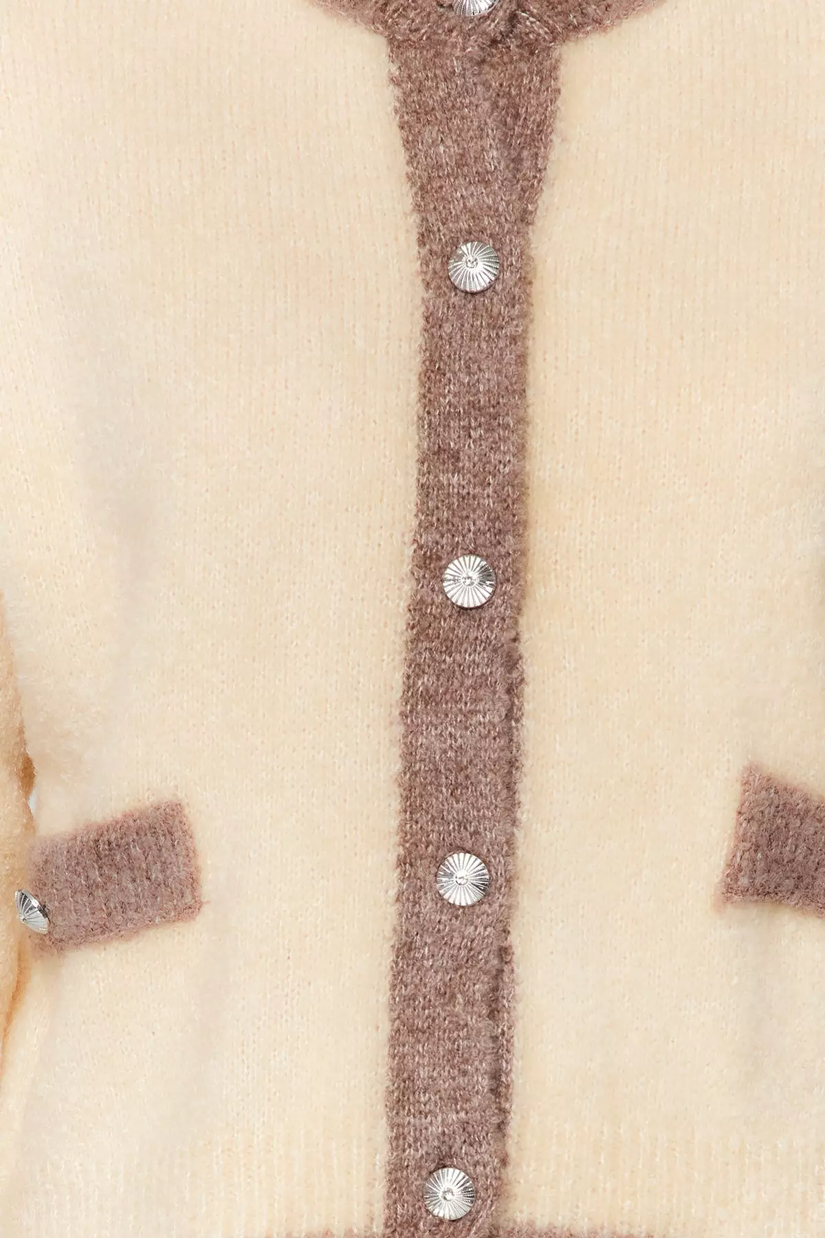 Boucle Thread Jacket Look Knitted Cardigan