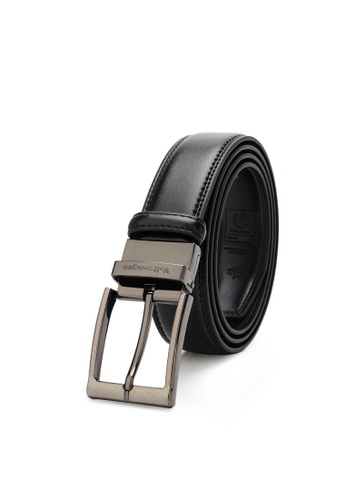 Volkswagen black Men's 35mm Pin Buckle Genuine Leather Reversible Textured Belt 434F1ACDA4DC63GS_1