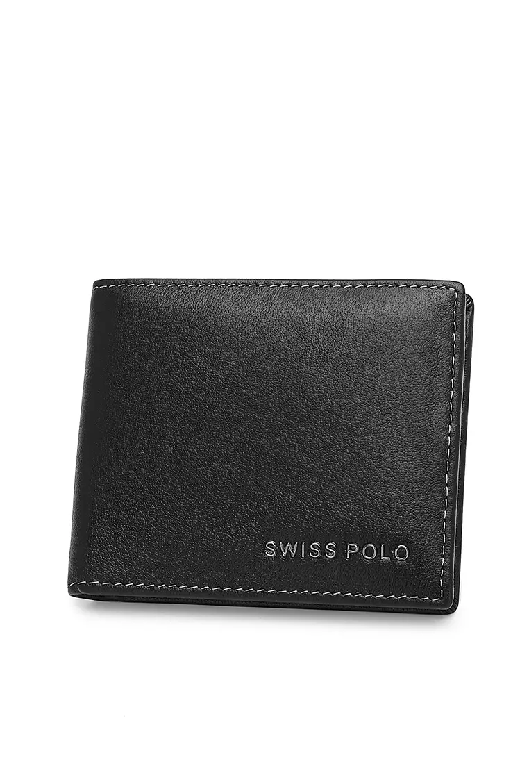 Men's Genuine Leather RFID Blocking Fortune Wallet - Black
