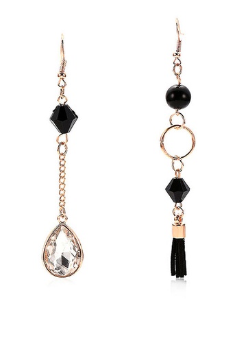 Urban Outlier black and gold Water Drop Shape Fashion Earrings E4F12ACD667A59GS_1