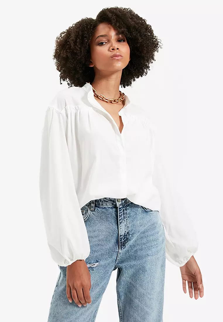 Casual blouse outlet tops