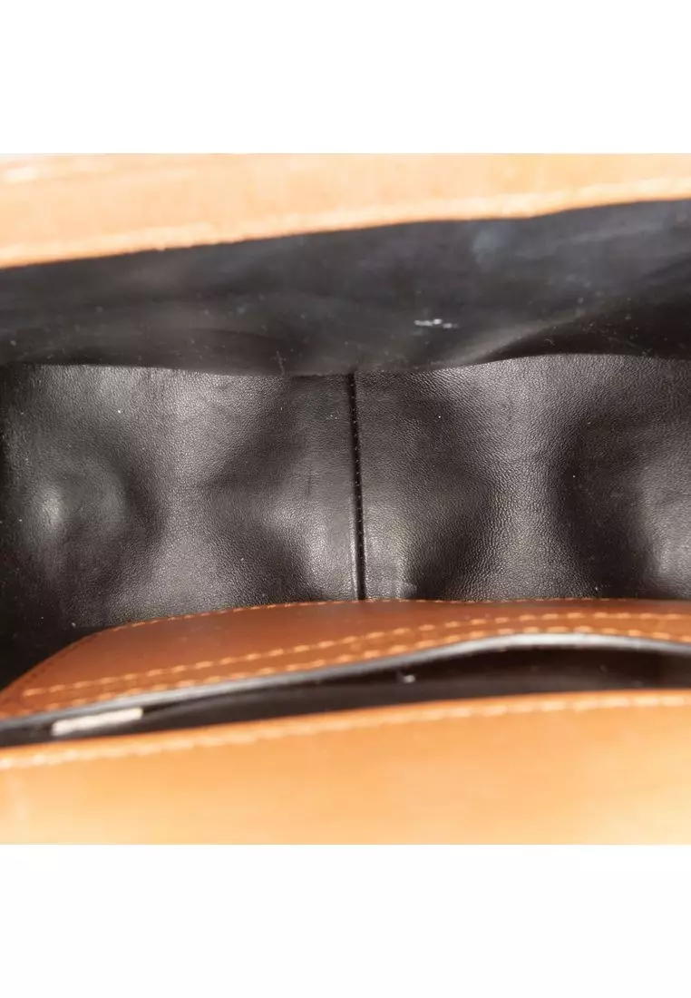 Pre-Loved Chloé Mini Shearling And Calfskin Marcie Saddle Crossbody