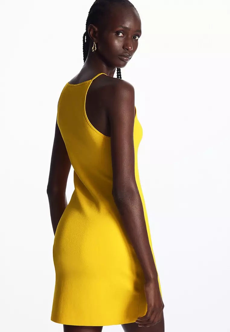 Yellow bodycon mini dress outlet