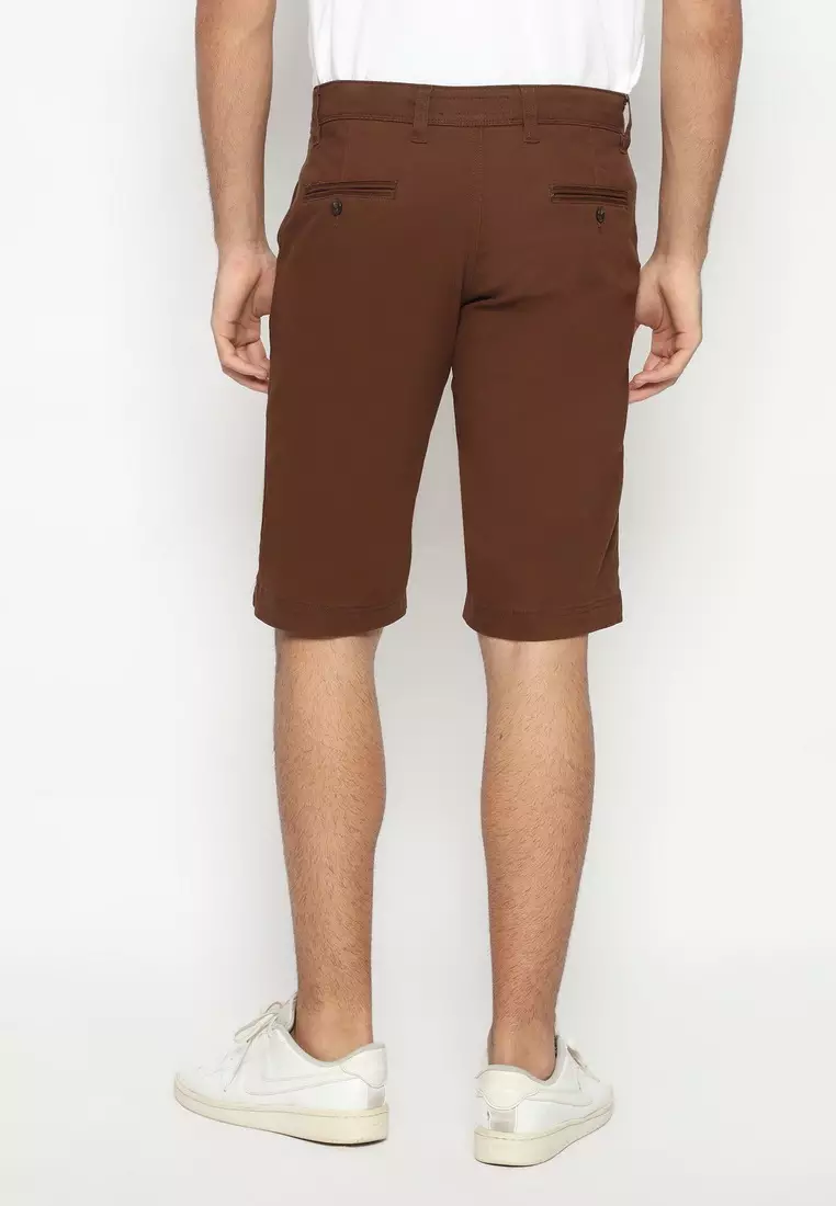 RBJ Celana Chino Pendek Coklat Cotton Premium Regular Fit Pria