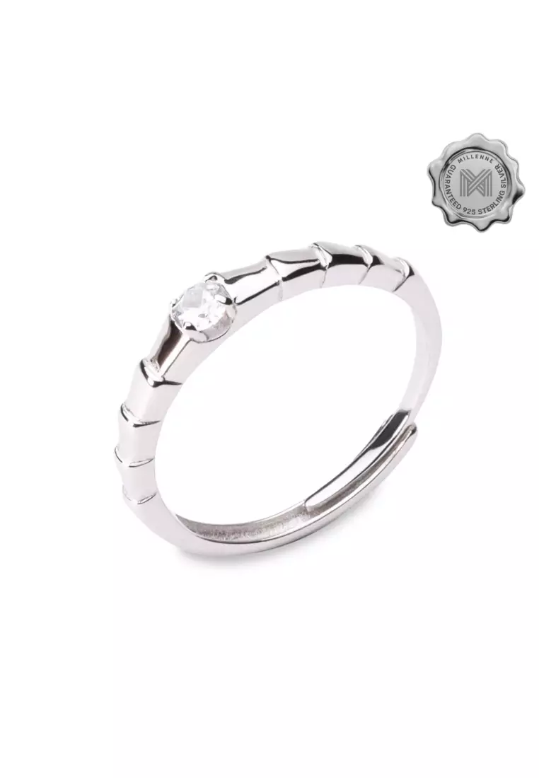Buy Millenne MILLENNE Minimal Petite Cubic Zirconia White Gold
