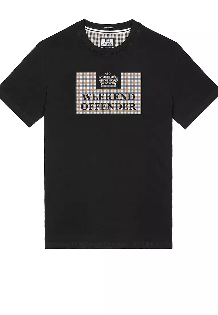MENS BLACK/MID HOUSE CHECK SHEVCHENKO CHECK PRISON TEE