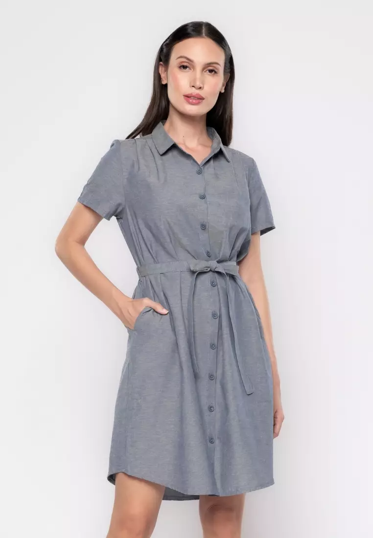 Pleated hem shift dress top