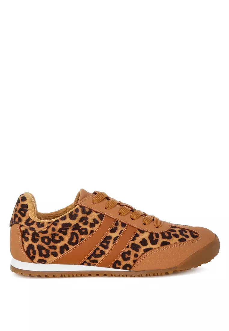 Leopard Print Flat Heel Sneakers
