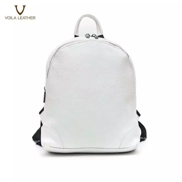 Genuine Leather Medium Women’s Backpack Voila Windy White
