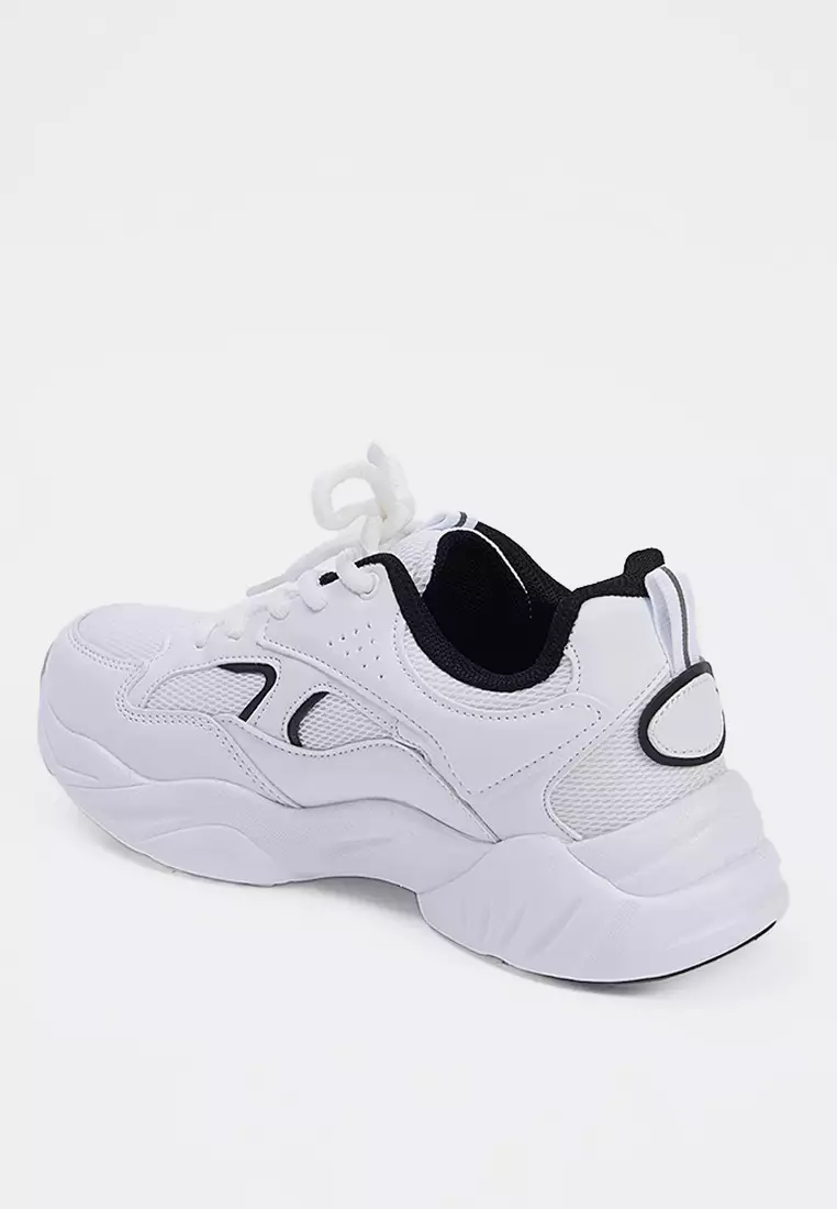 White Contrast Comfortable Sole Chunky Women's Sports Shoes Takaw26Sn00023