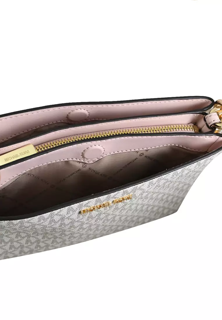 Trisha Medium Logo Crossbody Bag - Vanilla/Powder Blush