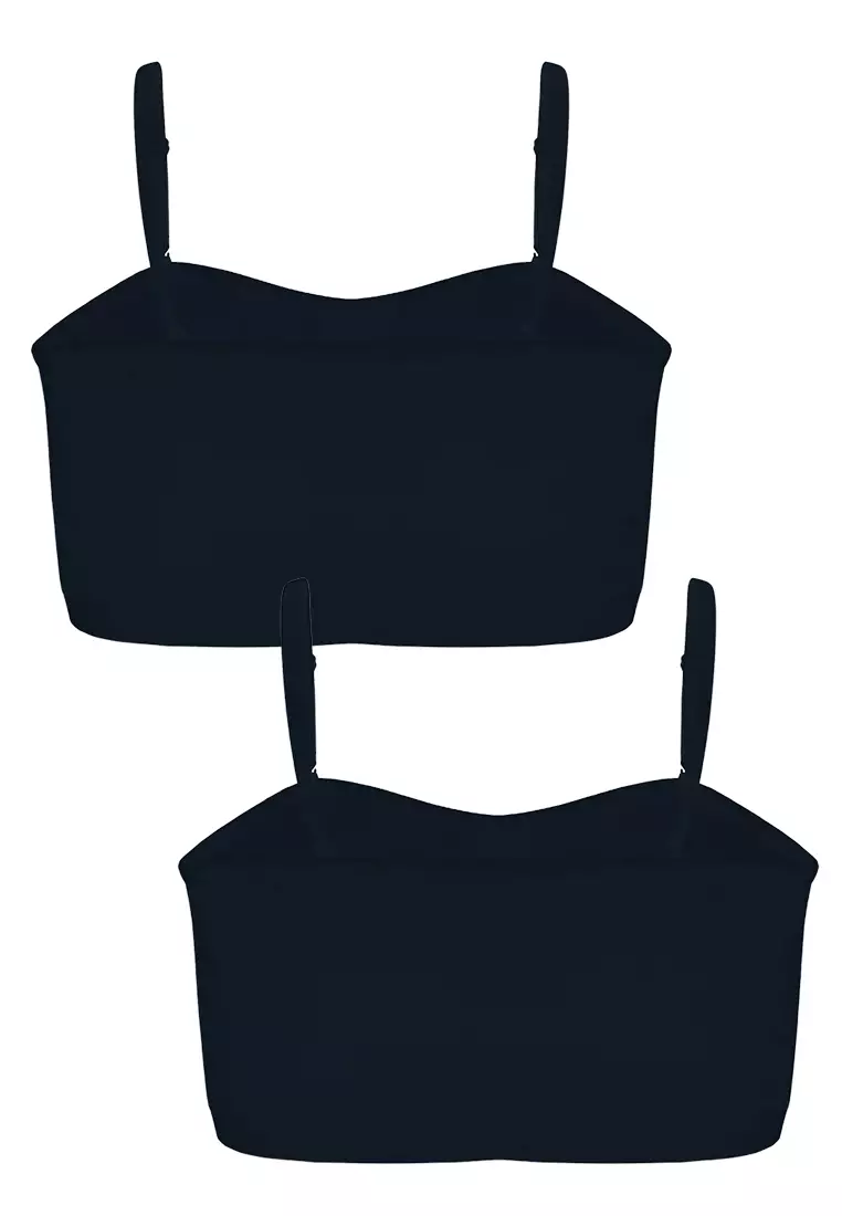 2-in-1 Pack Exquisite Trendsetter Functional Tube Bra in Black Women Underwear