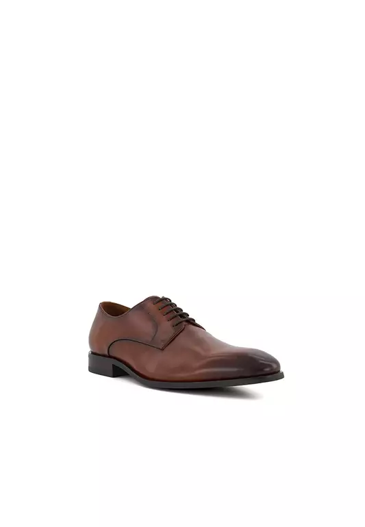 Secretive Burnished Toe Lace-Up Shoes Tan