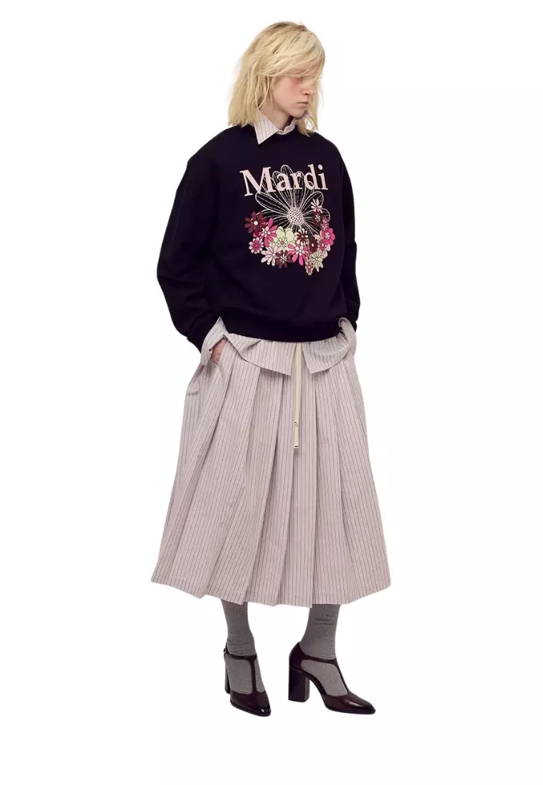 Sweatshirt Flowermardi Jardin - Black Palepink