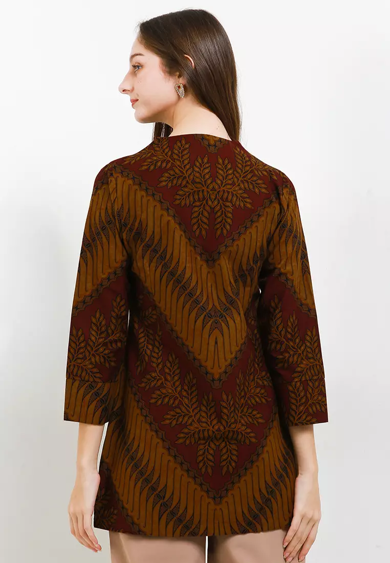 BATIK TALENTA EXCLUSIVE batik wanita blous TENUN MAROON KL