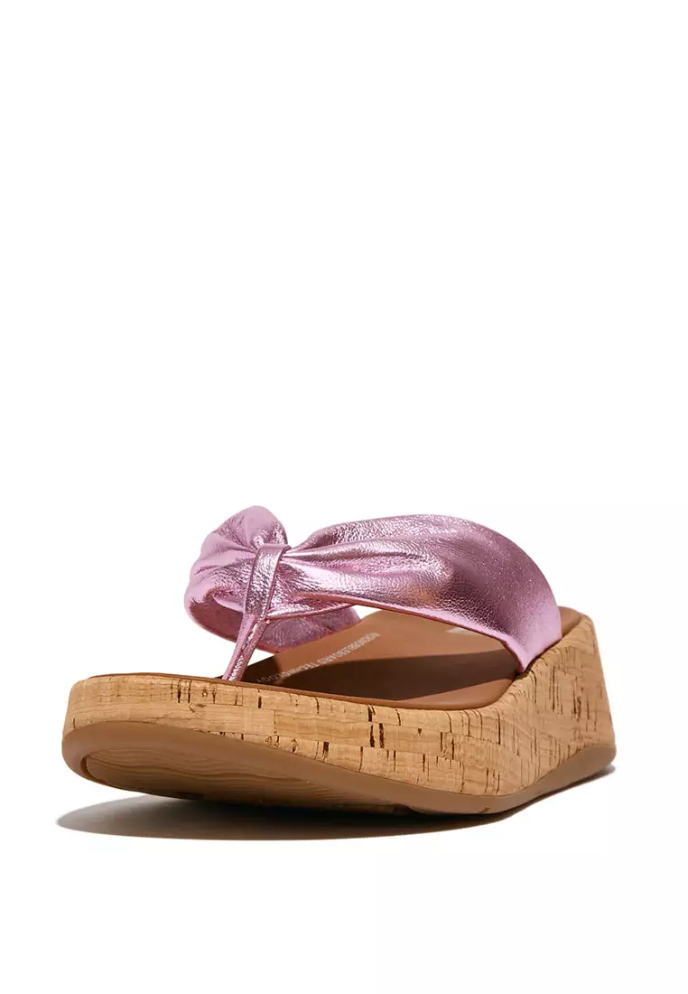 Buy FitFlop F-MODE Women's Leather-Twist Flatform Toe-Posts (Cork