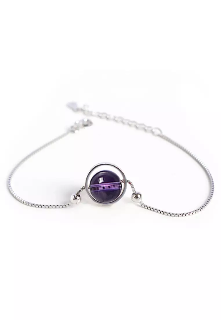 Purple and top silver bracelet