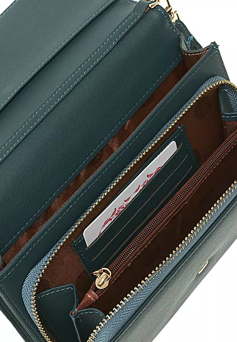 Sling Bag Tas Dompet Wanita Elegant Design Many Slot Material Leather Kulit ORIGINAL