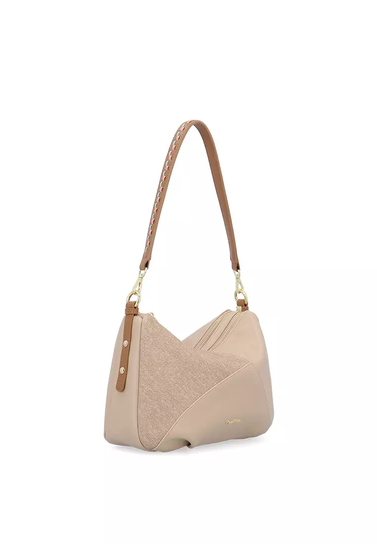 Buy Carlo Rino CR Miesha Paneled Tote Bag - Medium Beige Online ...
