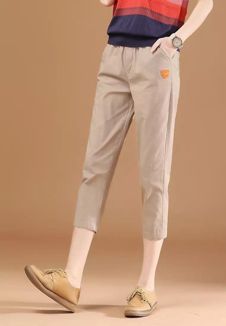 Buy A IN GIRLS Elasticated Waist Cropped Trousers 2024 Online