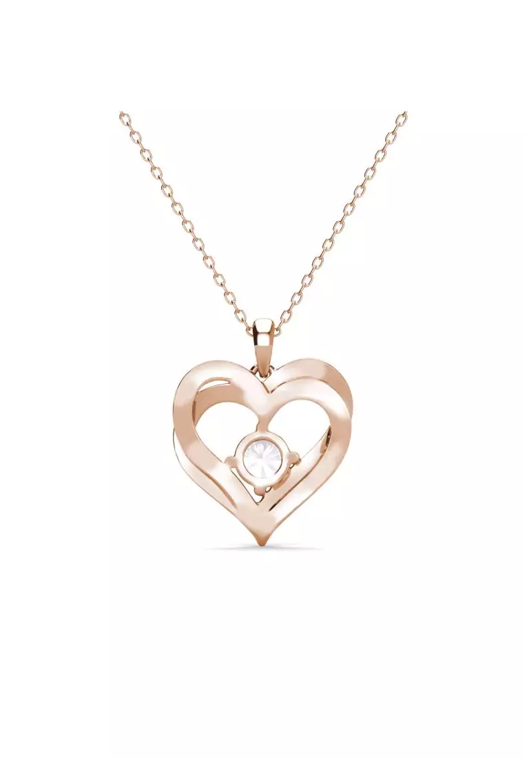 Double Heart Pendant RG - Kalung Crystal by Her Jewellery