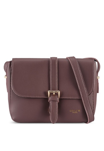 UNISA purple Faux Leather Sling Bag With Flap Over 58EDDAC63AB376GS_1