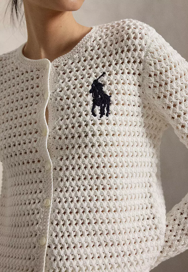 Buy Polo Ralph Lauren Big Pony Crocheted Cotton Cardigan 2026