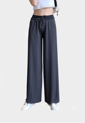 Twenty Eight Shoes grey VANSA Ice Silk Knitted Wide-leg Pants VCW-P0066 AC5F2AA289A14FGS_1