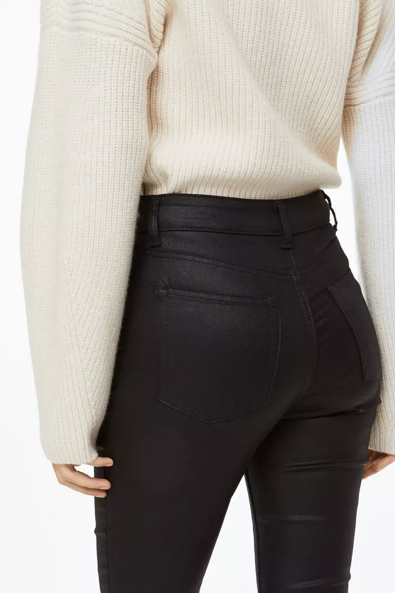 H&m coated skinny jeans sale