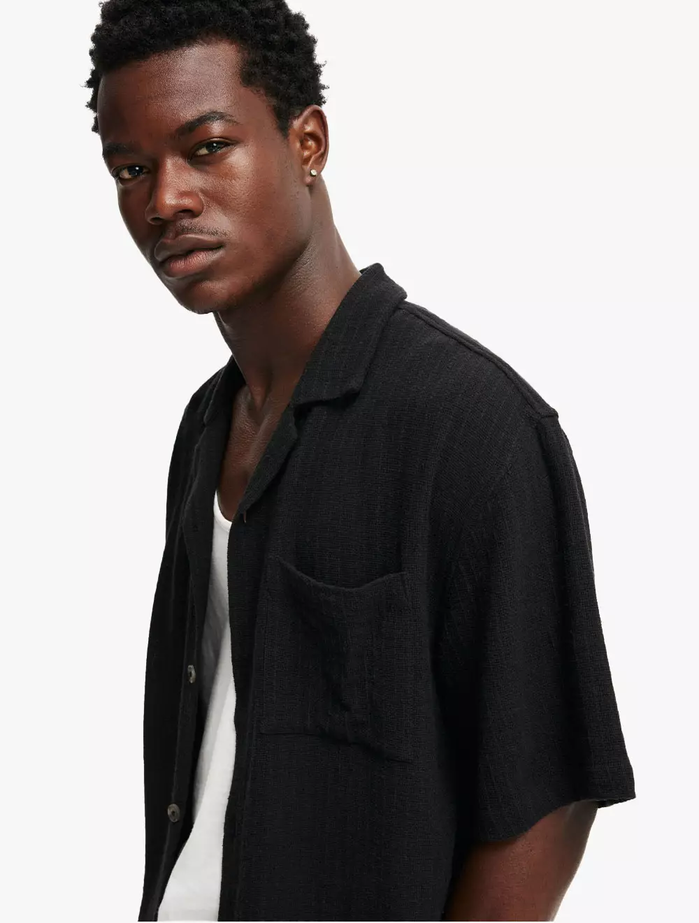 Cotton On - SHIRTS - Box Fit Short Sleeve Shirt - BLACK