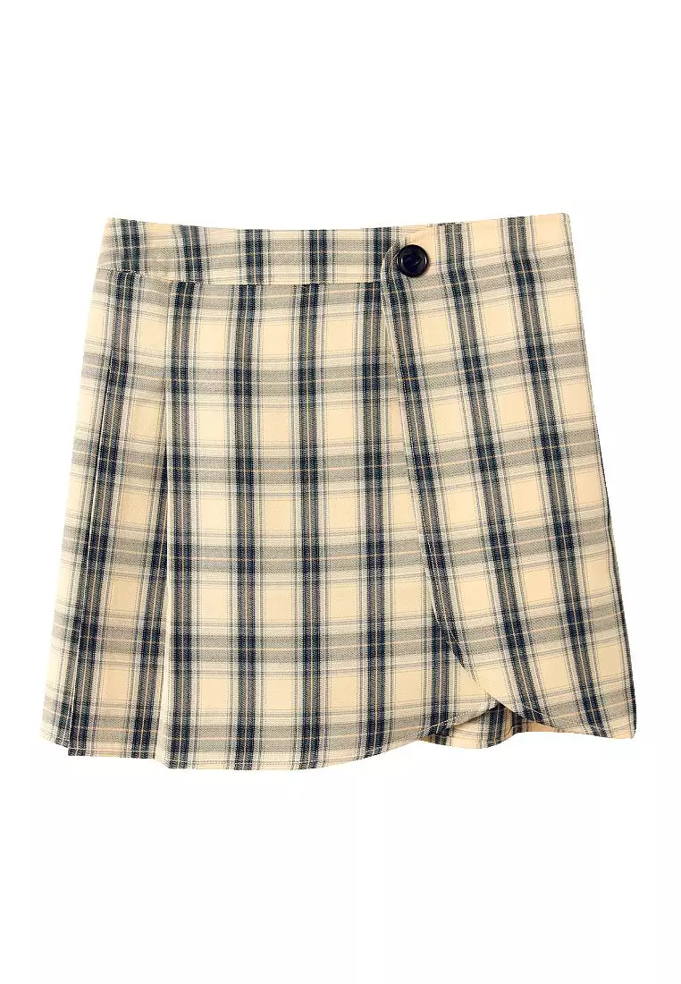 時髦高腰蘇格蘭格紋百褶短裙《CA2655》