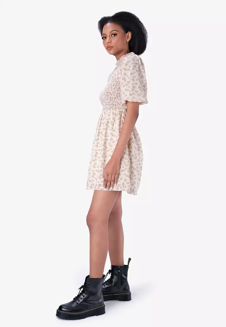 Smocked Floral Dress