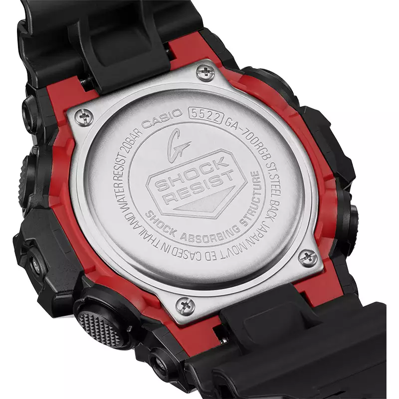 Jam Tangan Pria Casio G-Shock GA-700RGB-1ADR Virtual Rainbow Digital Analog Dial Black Resin Band